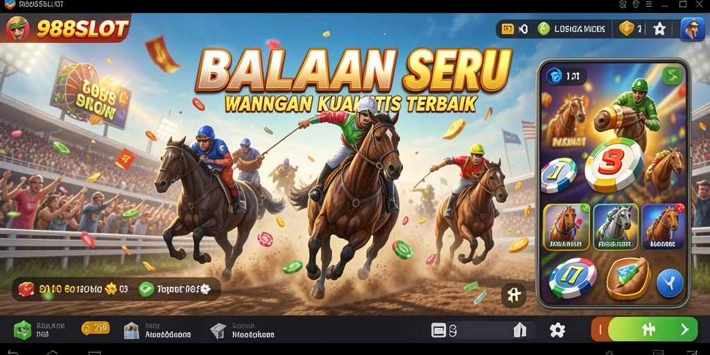 Tampilan gameplay 988SLOT dengan mobil balap di lintasan menantang.