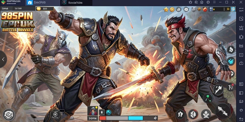 Tampilan seru dari gameplay Battle Royale di 98SPIN.