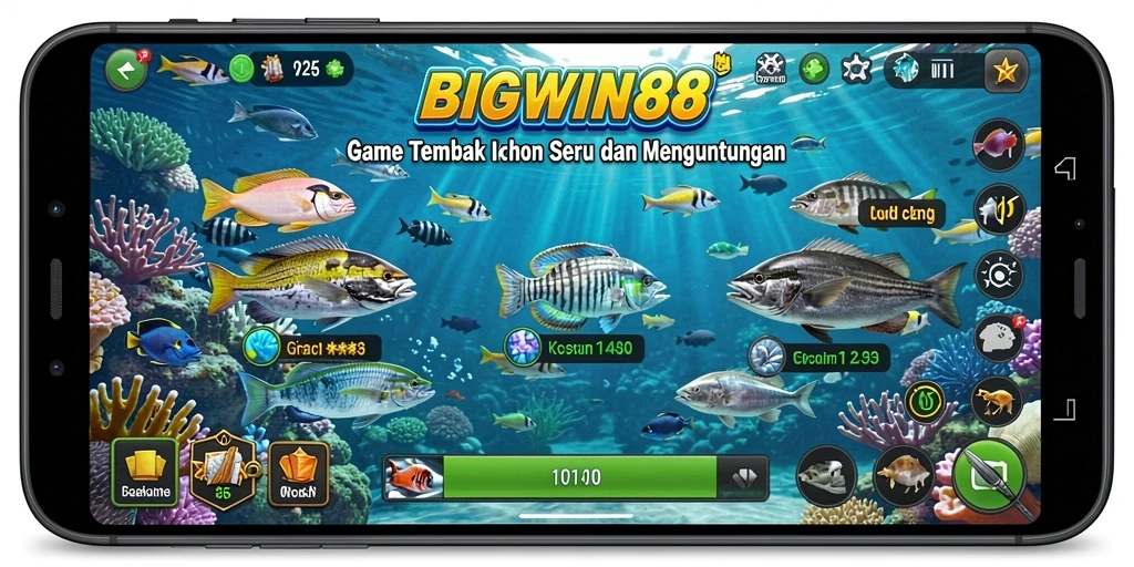Tampilan gameplay menarik dari BIGWIN88 saat menembak ikan.