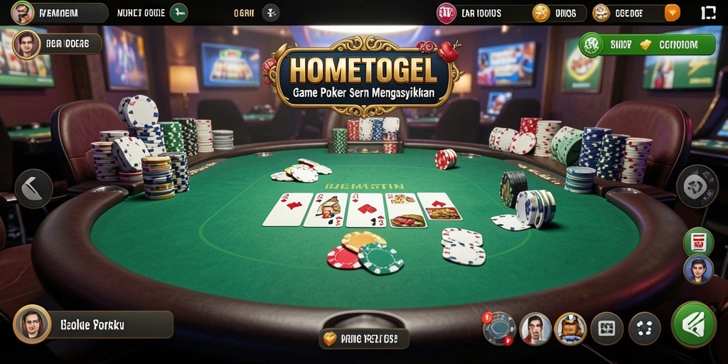 Tampilan gameplay Poker di HOMETOGEL yang mendebarkan dan menarik.