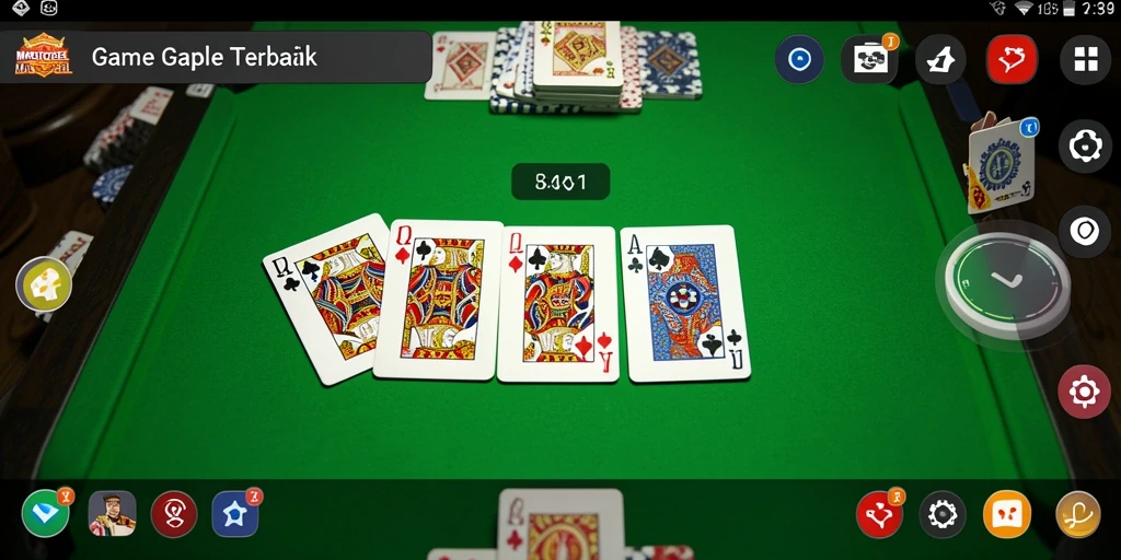 Screenshot gameplay menunjukkan aksi mendebarkan dalam permainan Gaple.