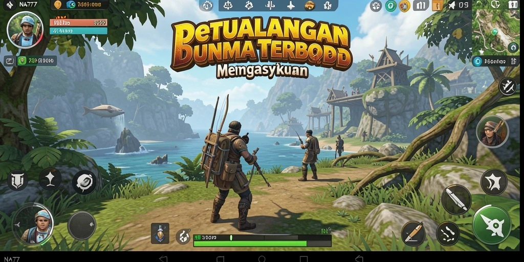 Tampilan gameplay <strong>NA777</strong> menunjukkan eksplorasi dunia terbuka yang luas.