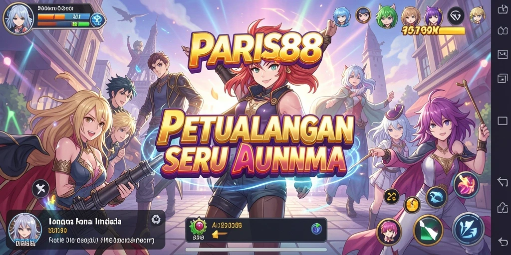 Gameplay seru PARIS88 dengan karakter anime yang menggemaskan.