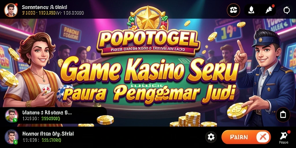 Tampilan permainan kasino yang mendebarkan dan interaktif di POPOTOGEL.