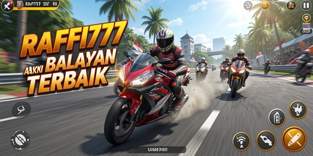 Tampilan gameplay seru dari balapan motor di RAFFI777.