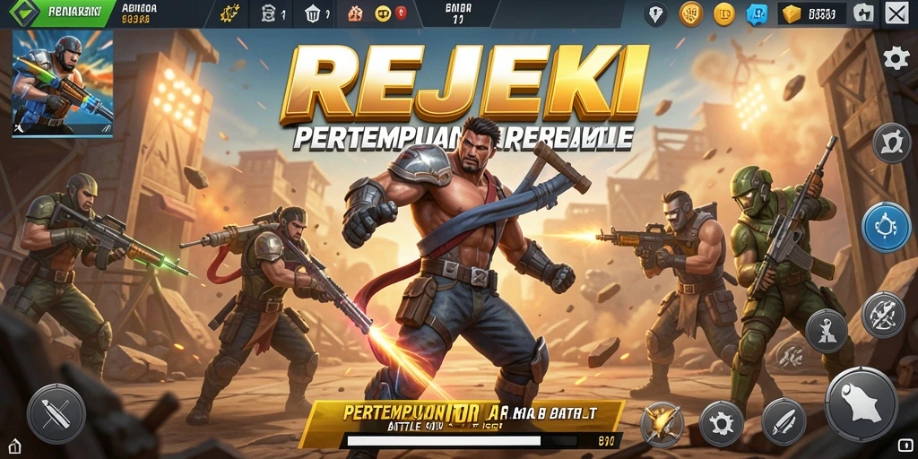 Tampilan permainan REJEKI saat aksi Battle Royale yang mendebarkan.