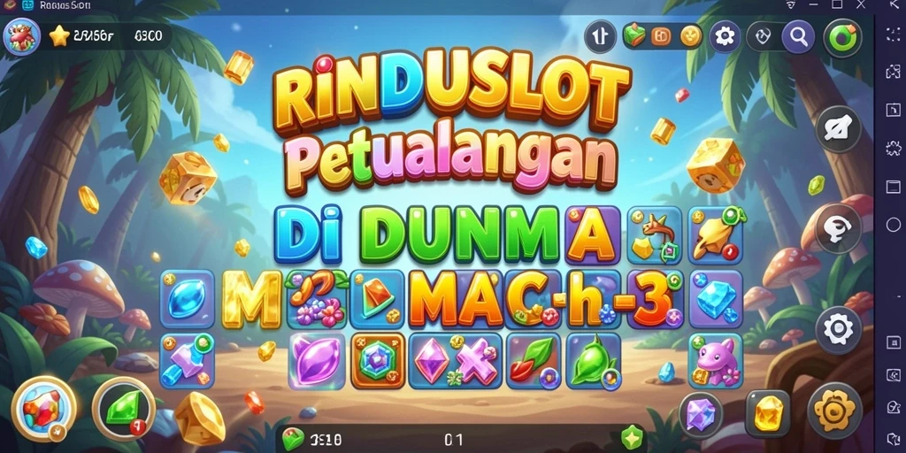 Gameplay seru RINDUSLOT dengan keseruan Match-3 yang menantang.