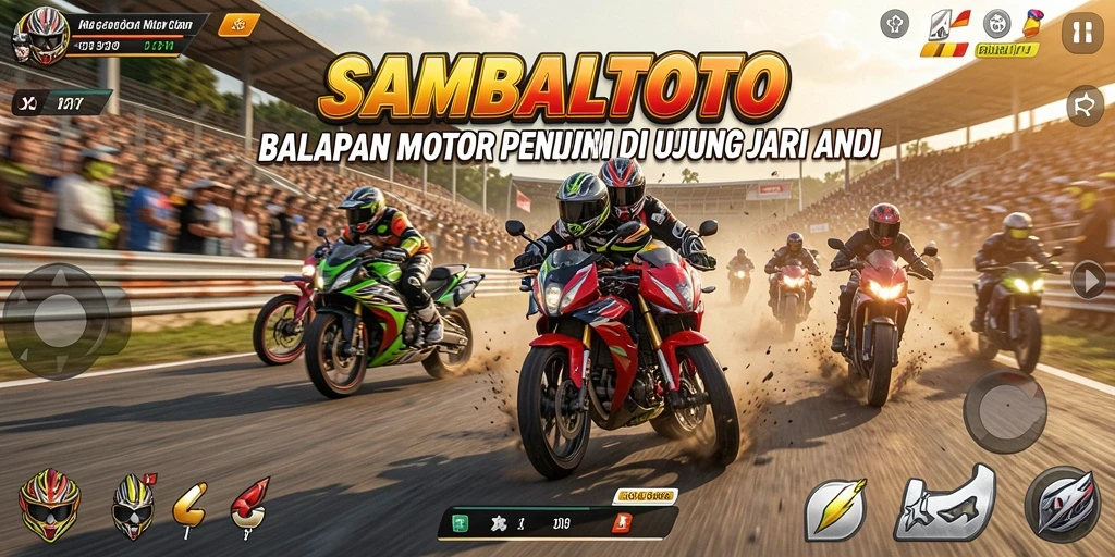 Gameplay menegangkan dari balapan motor di SAMBALTOTO.