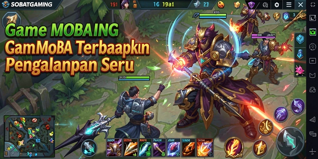 Tampilan gameplay seru dan karakter menarik dalam SOBATGAMING.