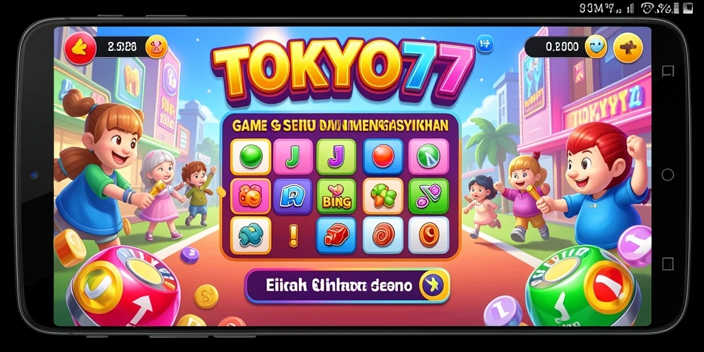 Tampilan gameplay seru dalam aplikasi Bingo TOKYO77.