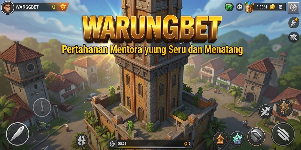Tampilan gameplay seru dengan berbagai menara di WARUNGBET.