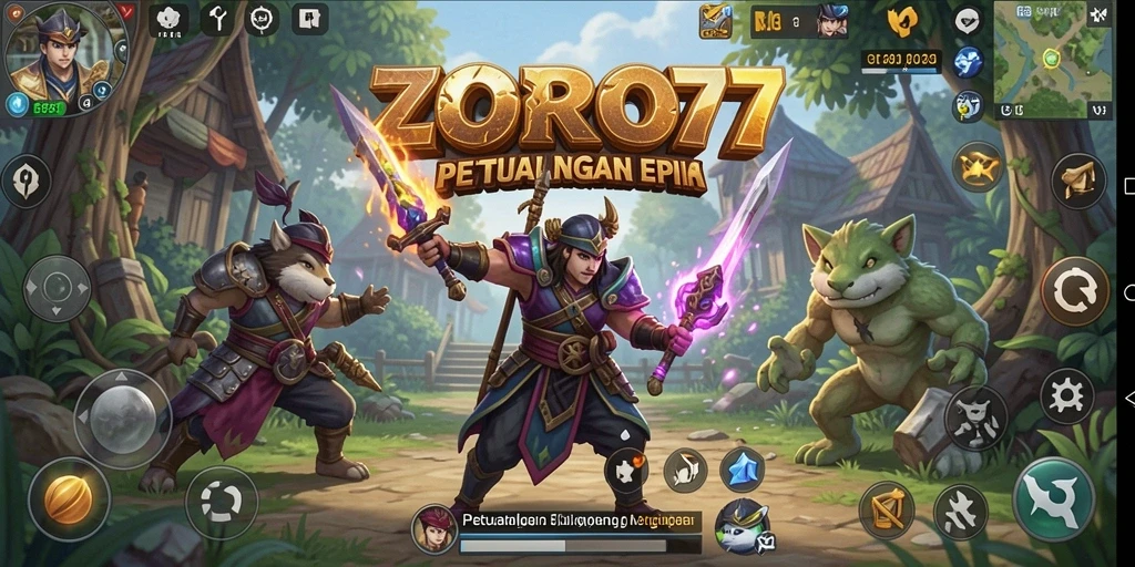 Tangkapan layar dari gameplay ZORO77 yang menegangkan dan penuh aksi.